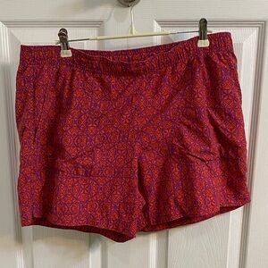 Columbia Mens Purple Orange Geometric Nylon Activewear Shorts Size Small Spring